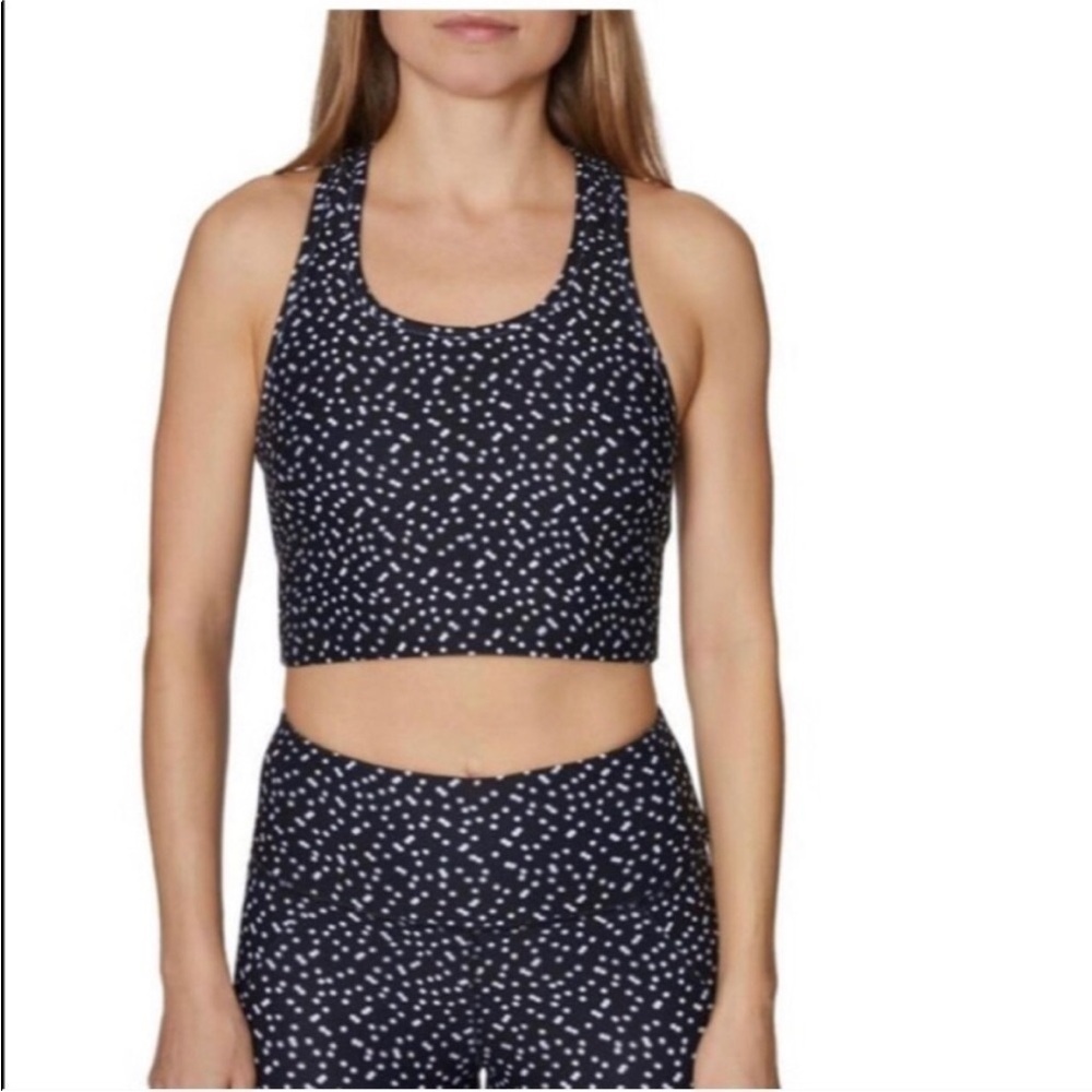 NWT Betsey Johnson Performance Polka Dot Racerback Sports Bra Small